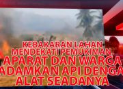 VIDEO: Aparat dan Warga Berjibaku Padamkan Api di Kebakaran Lahan Tojo Barat