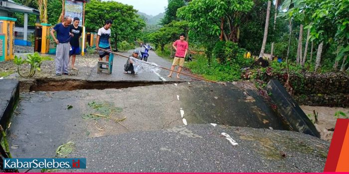 Akibat Hujan Cukup Lama, Kondisi Jalan Wirabuana Bungku Tengah Terputus