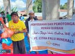 PT CPM  Salurkan Hewan Kurban di Lima Kelurahan di Palu