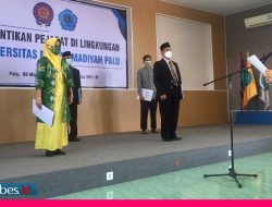 Dua Dekan Unismuh Palu Dilantik, Rektor Tekankan Komunikasi, Jangan Terkotak-Kotak