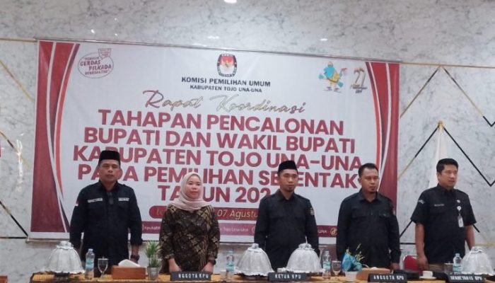 KPU Tojo Unauna Gelar Rakor Persiapan Pencalonan Bupati dan Wakil Bupati