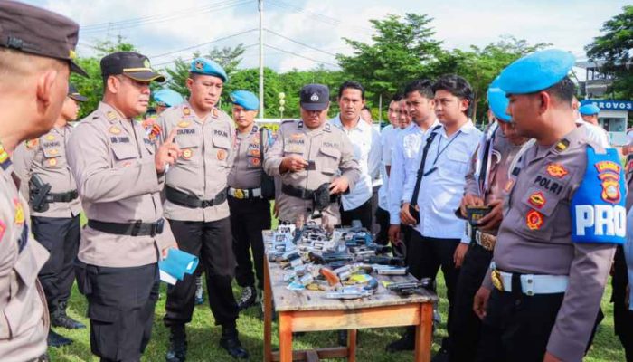 Propam Polres Banggai Tarik Puluhan Senjata Api Genggam dan Amunisi karena Izin Kedaluwarsa